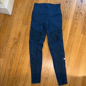 Alo Yoga Blue Moto Leggings